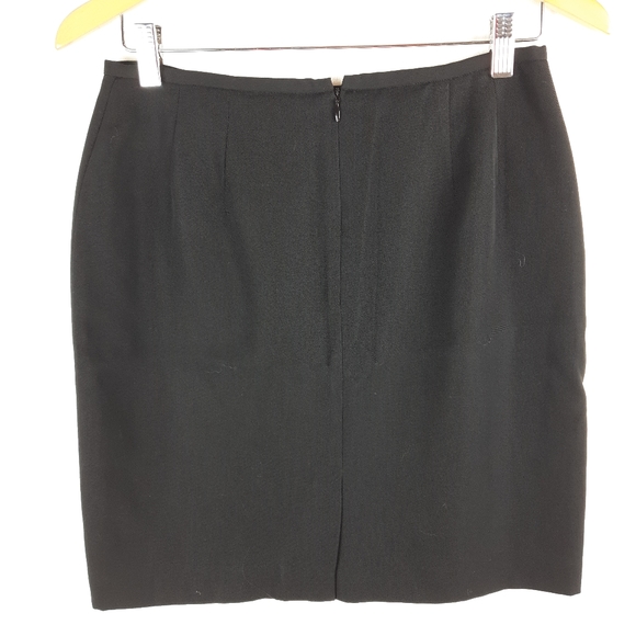 Jacqueline Ferrar Solid Black High Waisted Dark Academia Short Wool Skirt - Picture 4 of 11